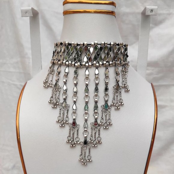 Tribal Mirror Choker Necklace, Ethnic Choker Necklace For Women, Gift For Her - Picture 3 of 10